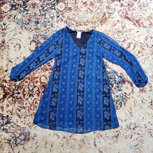 InTu Split Cold-Shoulder Boho Minidress